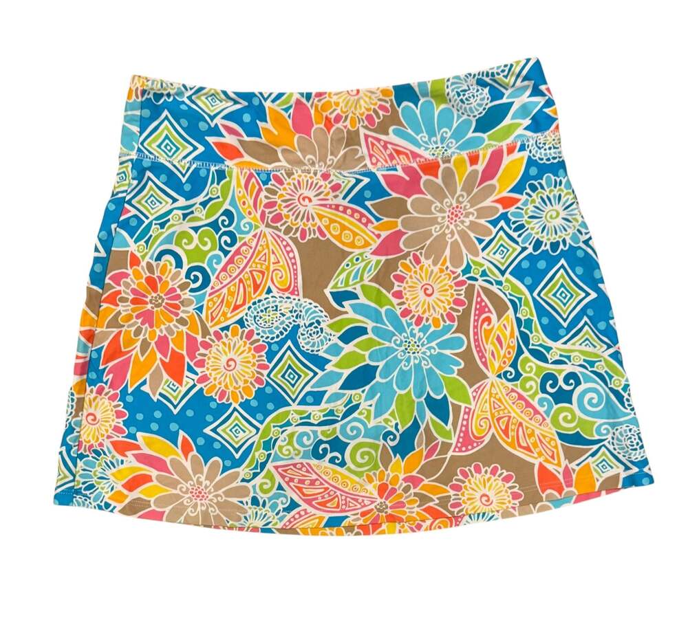 Spunkwear Athletic Skirt with Pocket in Colorful Floral Print